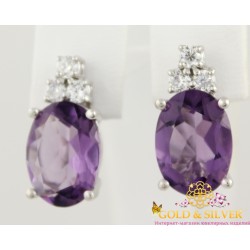 Серебряные серьги Каталина с вставкой аметист 25429р